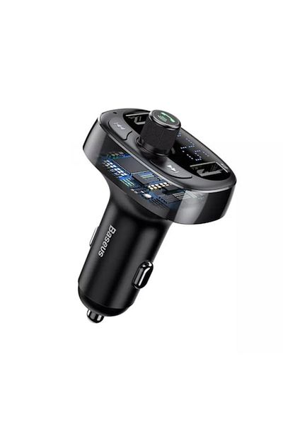 Hoco Car Charger with FM Modulator, Timacontech, 2x USB, TF Card, MP3, S62, Hard Plastic, Intense Dark