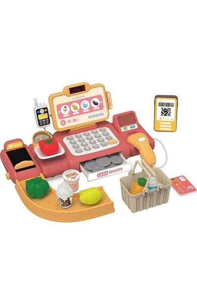 Mixbo Interactive Toy Cash Register with Barcode Scanner and Conveyor Belt Mixbo, 36 Pieces, Multicolor