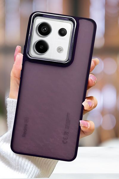 Fibaks Redmi Note 13 Pro 5g Case Metal Frame Colorful Frosted Transparent Cover with Sensitive Button