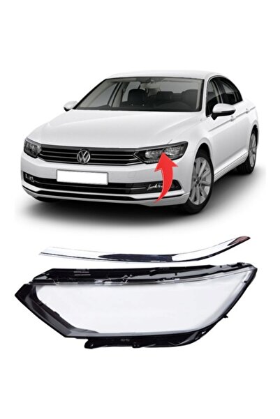 gkl Passat B8 Highline Sol Far Camı ve Üst Kromu Birlikte 2015 Sonrası