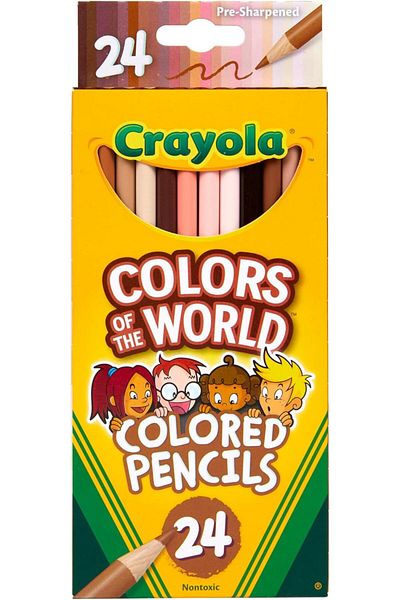 Crayola Colours of the World Coloured Pencils, Pack of 24, Assorted Multicultural Colours in Skin Tones