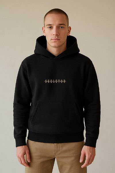 By Caspita Fashion Lenithra He-Man Skeletor Anime Back Printed Unisex Oversize Black Hoodie