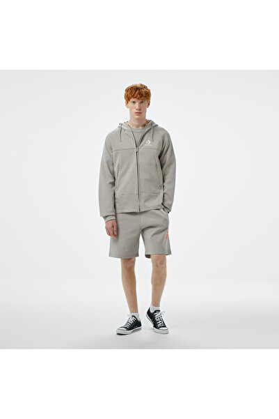 Converse Star Chevron Baskılı Regular Fit Erkek Gri Hoodie