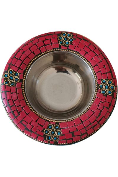 asmiat Home Decor Creative Stylish Design Mini Round Shape Incense Burner Holder (11 x 11 x 5 cm)