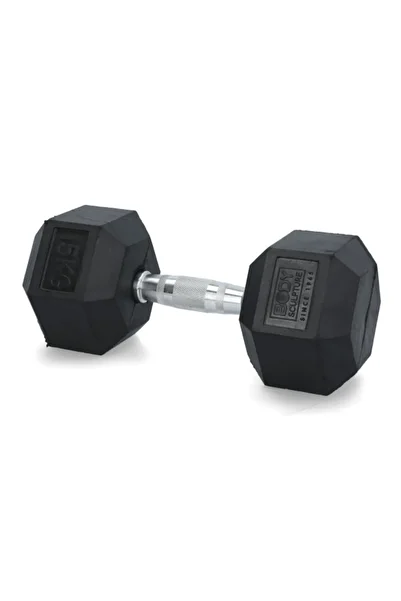BODY SCULPTURE 15kg Hex Dumbbell with Rubber Coating