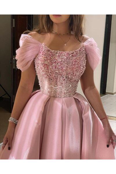 ALANOOD FASHION فستان فخم بتصميم عصري مع كاب فستان مناسبات ملكة اميرات باربي