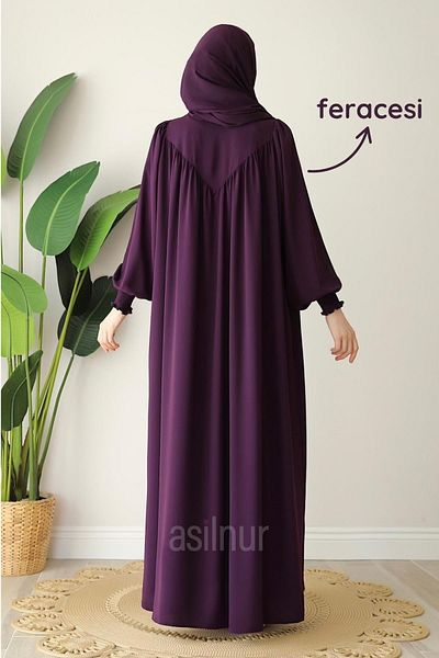 ASİLNUR Alya Ferace Sufle Gift Set Plum