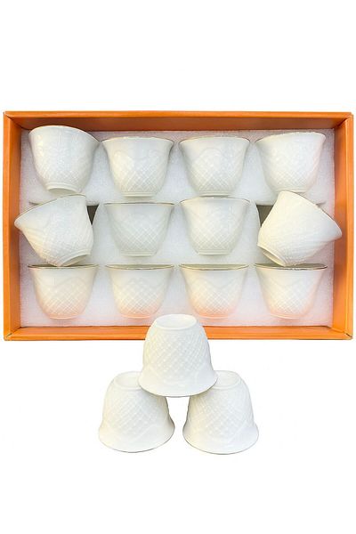 bakraj Arabic coffee cup set - 12 pieces, luxury porcelain