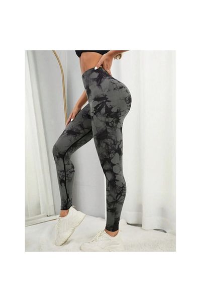 Mixbo Shaping Gym Tights WNY PRO Tie Dye Mixbo, High Waist, Black/Grey, XL