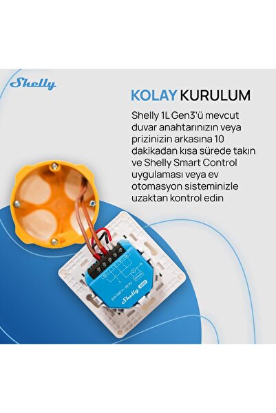 Shelly 1L Gen3 Nötrsüz Akıllı Röle