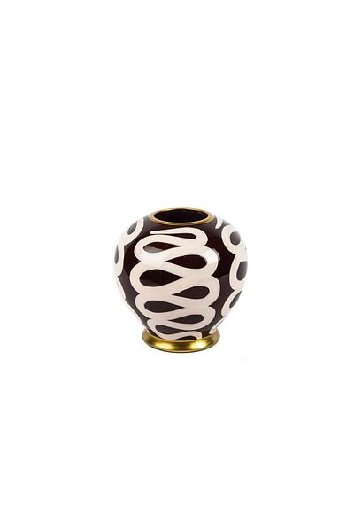 Mikasa Moor Burgundy White Patterned Vase 20X20Cm