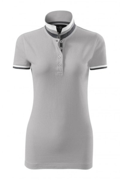 Malfini Tricou polo pentru femei cu guler ridicat, gri argintiu, mărimea S