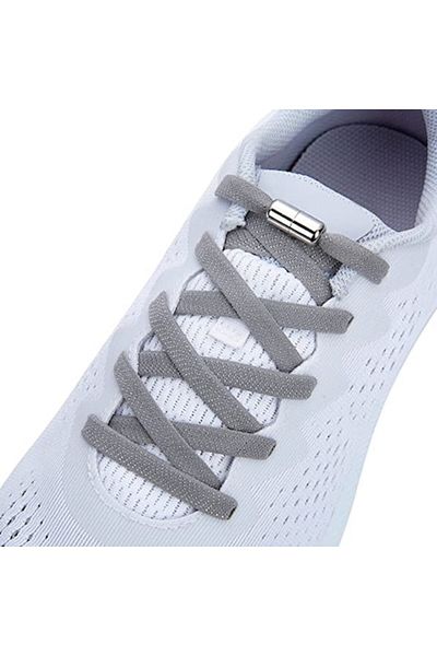 Endurance Sports Elastic Shoelaces with NO TOUCH System, Metal Capsule, EnduranceSports, Grey