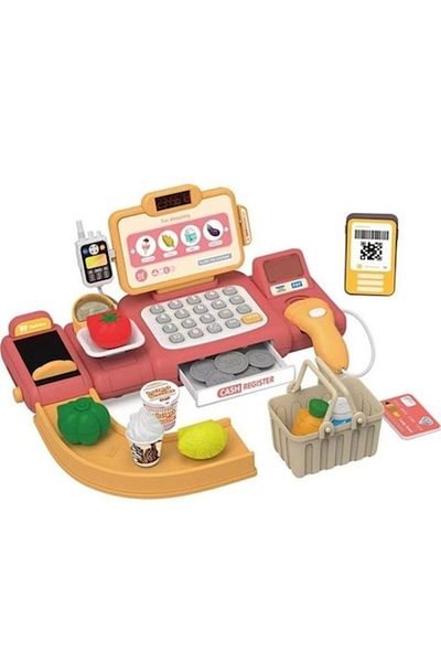 Mixbo Interactive Toy Cash Register with Barcode Scanner and Conveyor Belt Mixbo, 36 Pieces, Multicolor
