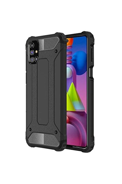 YOUniversal Carcasă rezistentă Tough Armor compatibilă cu Samsung Galaxy M51, antișoc, structură hibridă, neagră