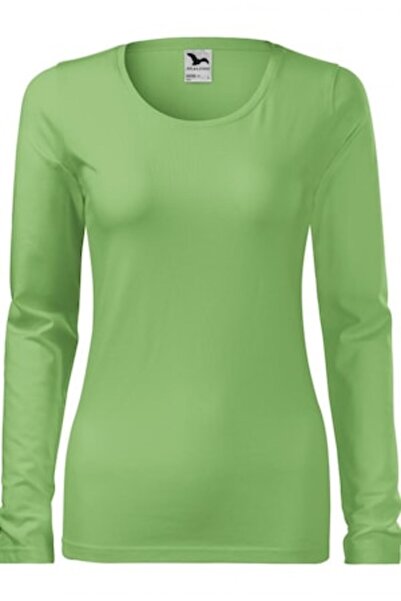Malfini Tricou slim pentru femei, verde iarbă, mărimea L