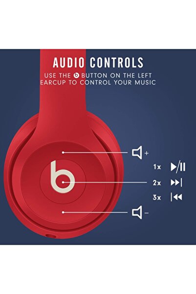 Beats سماعات Solo3 اللاسلكية فوق الأذن - أحمر نادي (أحدث طراز)