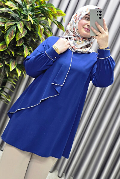 Elmas Tesettür Kadın Tesettür Giyim Büyük Beden Taşlı Abiye Tunik