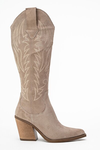 Zeynep Sıradağlı Weonella Kadın Bot Vizon Süet