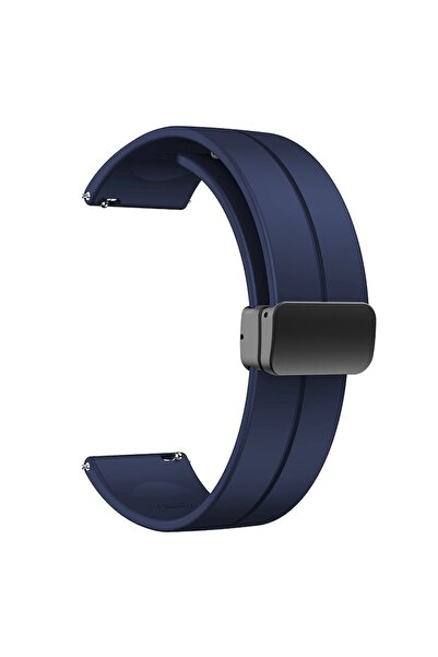 General Store Curea de ceas din silicon cu închidere magnetică, reglabilă, compatibilă cu ceasurile inteligente (culoare albastră, x4)