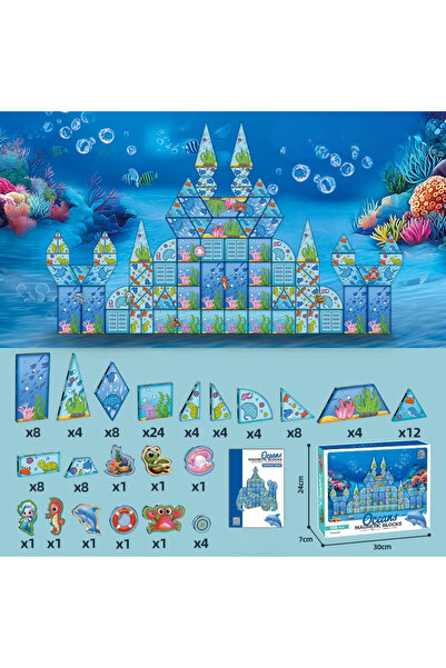 LUDIRO Ocean Educational Magnetic Set, 108 Pieces with Marine Theme, Creativity and Learning through Play