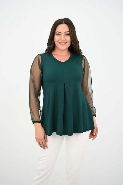 Bigsize Women's plus size blouse 1857-24 Dark green / 4XL