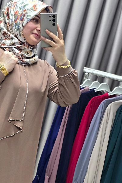 Elmas Tesettür Women's Hijab Clothing Plus Size Stoned Evening Dress Tunic