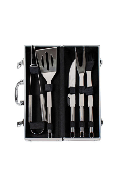 Z-Tools Set de accesorii pentru grătar, format din 5 piese, cu mâner din alum...