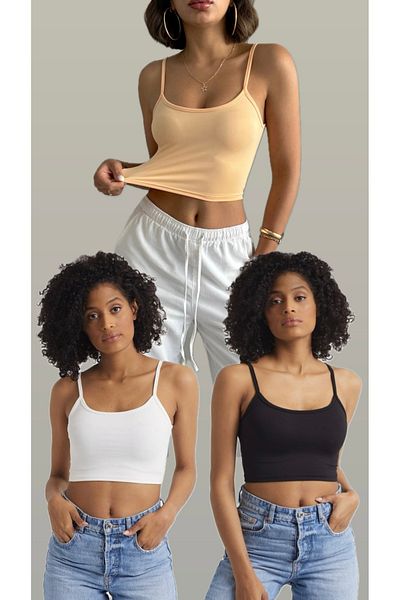 The Base Women's Advantage 3 Pack Crop Top with Rope Strap