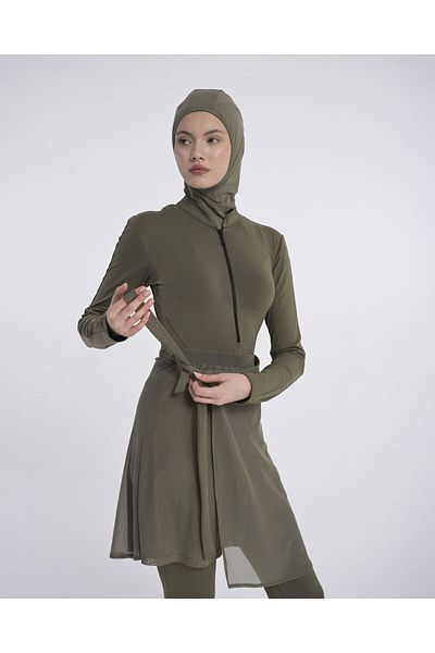 Monolou 4 Piece Full Hijab Swimsuit Set with Polyamide Fabric