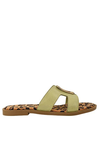 Anna Viotti Casual slippers, women, ANNA VIOTTI, D20-H2989 green, leather 40