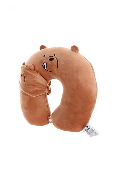 Miniso We Bare Bears U-Shaped Pillow (Brown)
