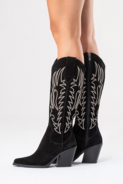 Zeynep Sıradağlı Γυναικείες μπότες Weonella Μαύρο καστόρι