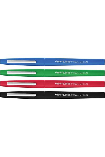Newell Paper Mate Flair Felt Tip Pens, Medium Point (0.7mm), Business Colors, 4 Count