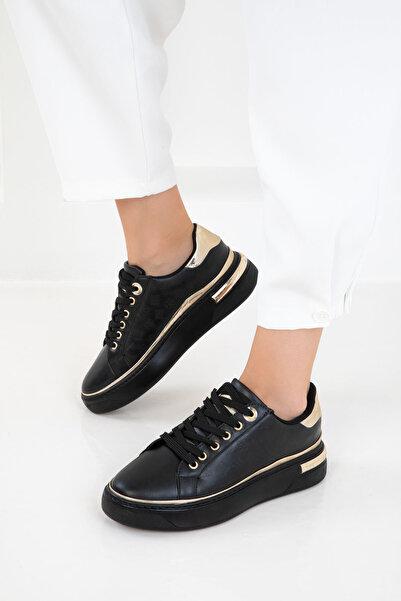 SOHO Siyah-Gold-Siyah Kadın Sneaker 20810