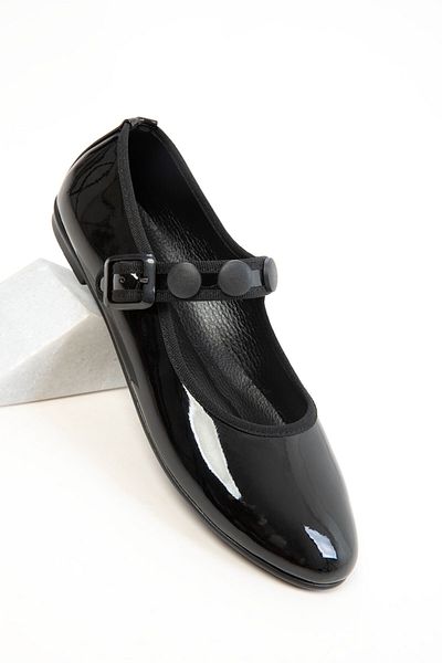 SOHO Black Patent Leather Women's Ballerinas 20812