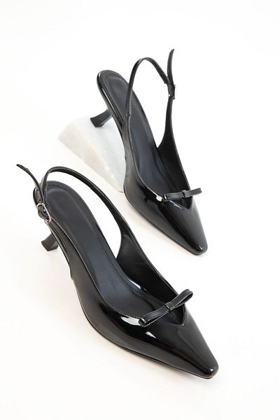 SOHO Black Patent Leather Women's Classic Heeled Shoes 20817