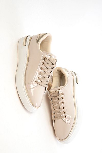 SOHO Beige Patent Leather Women's Sneaker 20810