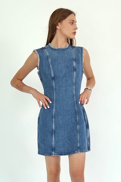 Trendyol Collection Blue Straight Short / Mini Denim Dress Twoaw26El00193