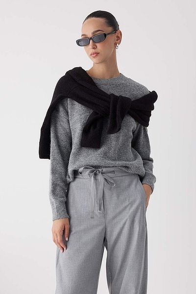 Trendyol Collection Esentiale pentru garderobă Pulover tricotat cu croiala largă din amestec de lână de alpaca antracit | TWOAW26KZ00080