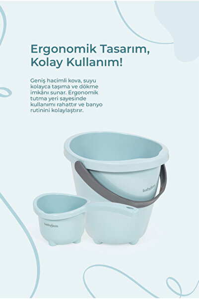 Babyjem Elegant Bebek Su Kovası & Elegant Bebek Su Maşrapası -  2'Li Set