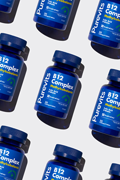 Purevits Vitamin B12 Complex - Folic Acid – Biotin – 30 Adet Dilaltı Tablet