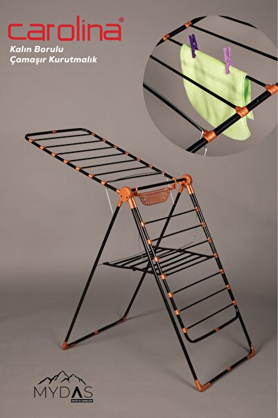 CAROLİNA Siyah 007 Kalın Borulu Çamaşır Kurutmalık Demir