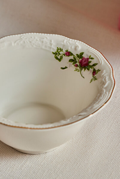 Karaca Vintage Rose Çerezlik 12 cm Krem