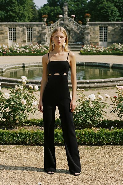 Trendyol Collection Black Cut Out/Window Detail Woven Jumpsuit Tprss25Tu00002