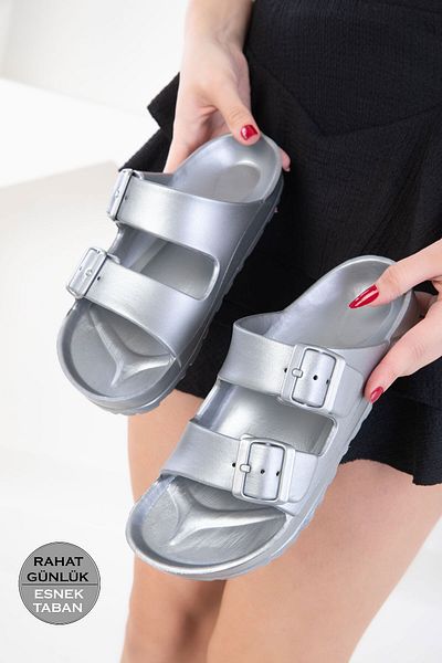 SOHO 16179 Women's Silver Slippers