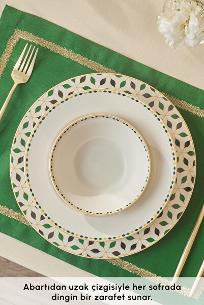 Karaca Forever Bone Almond Tropez 24 Parça 6 Kişilik Porselen Yemek Takımı