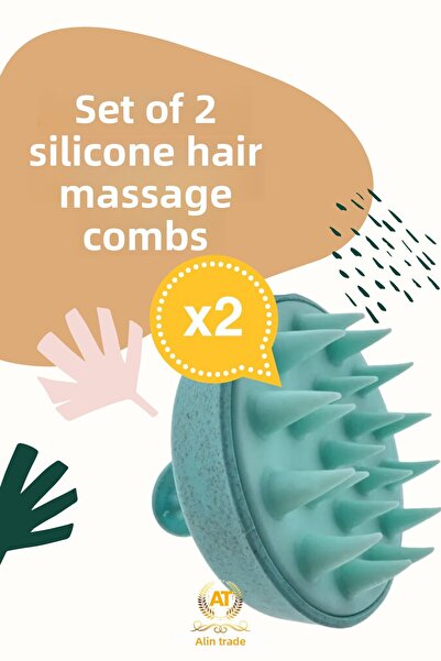 ALİN 2-Pack Hair Care Brush, Hair Scalp Massage Shampoo Comb, Shower Brush Silicone Hair Massage Comb