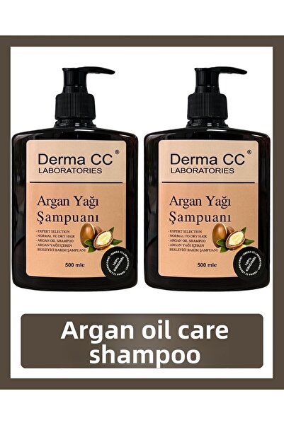 Derma CC LABORATORIES شامبو مختبر ديرما سي سي بزيت الأرغان - 500 مل × 2 قطعة