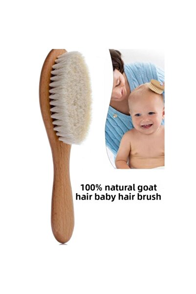 CNGZSHOP 100% Φυσική βρεφική βούρτσα μαλλιών από τρίχες κατσίκας Βρεφική χτέν...